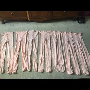 7 pairs of used capezio pink ballet tights